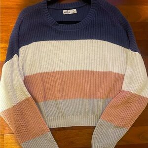 Hollister Multicolor Stripped Sweater (Blue, White, Pink and Grey)